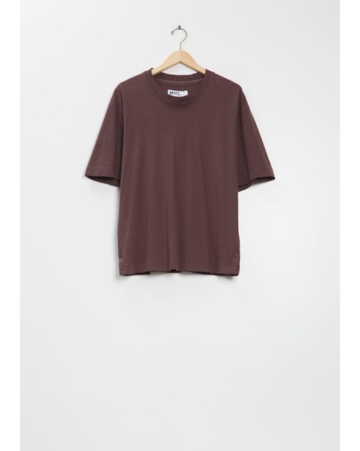 MHL by Margaret Howell Red Simple Cotton Linen T-shirt