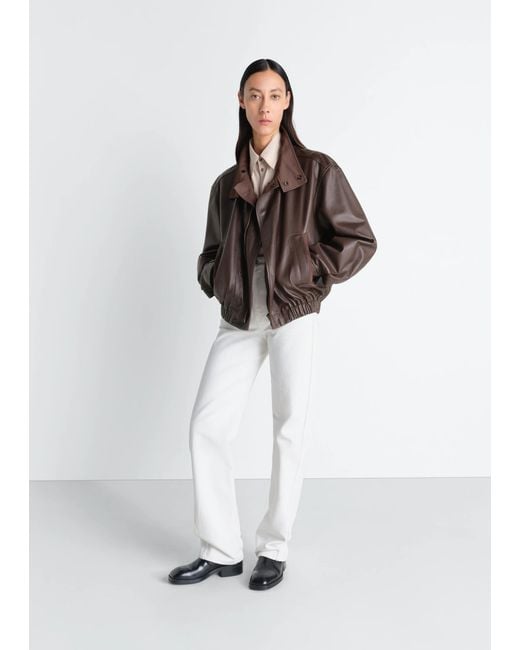 Lemaire Brown Soft Leather Blouson