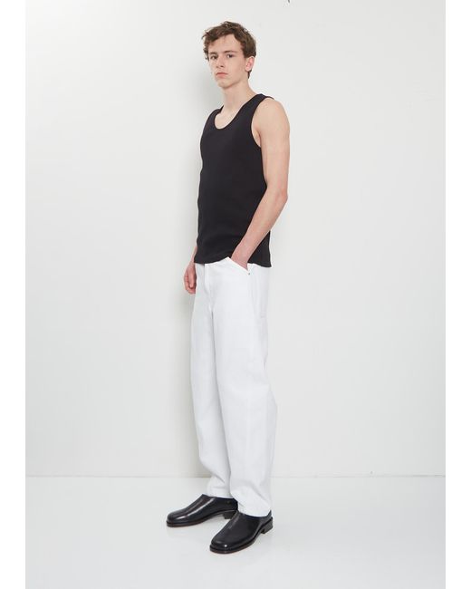 Lemaire Black Rib Cotton Linen Tank Top
