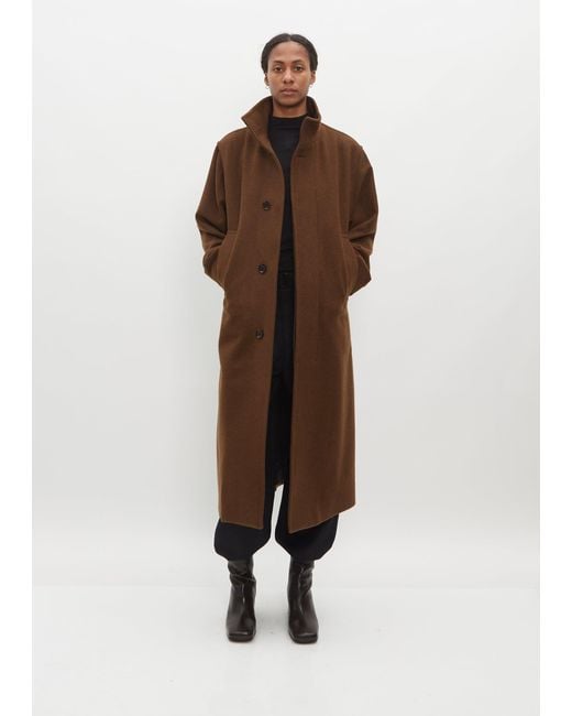Lemaire Brown Bathrobe Wool And Cashmere Coat