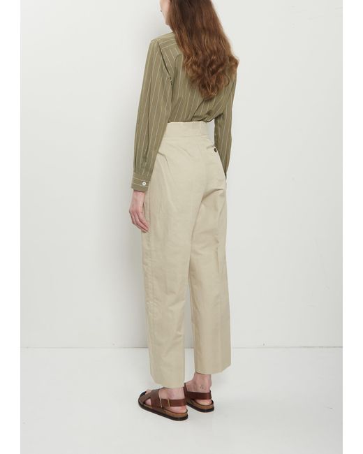 Margaret Howell Natural Wide Belt Loop Cotton Linen Trouser