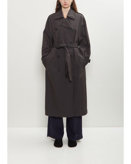 Totême  Black Crisp Cotton Summer Trench