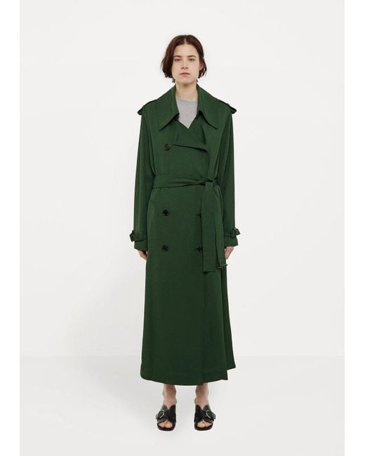 Acne Green Lucie Maxi Trench
