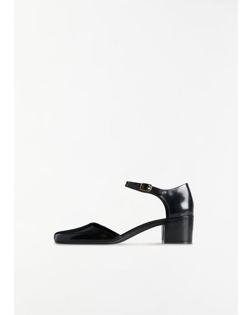 The Row White Penelope Ankle Strap Heel