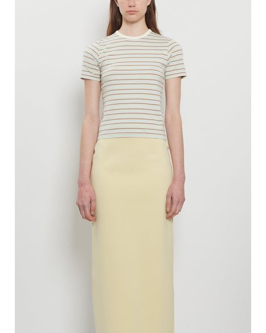 Auralee Green Gradient Stripe Jersey Tee