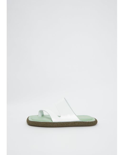 asymmetrical toe ring sandals