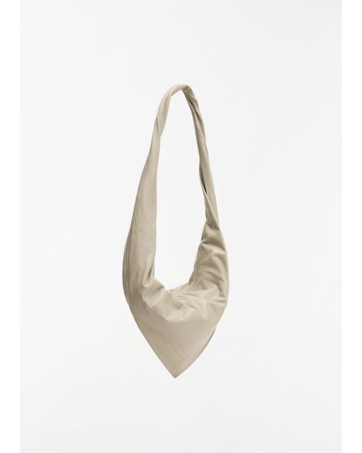 Lemaire White Scarf Leather Bag, Small