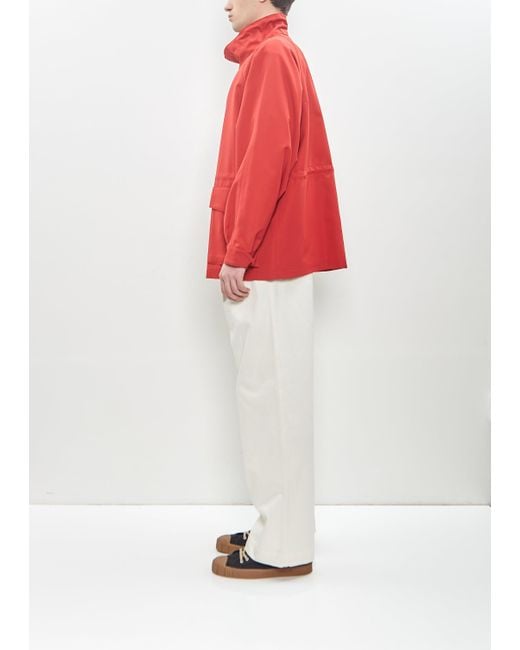 AURALEE Wool Max Canvas High Neck Zip Blouson in Red | Lyst