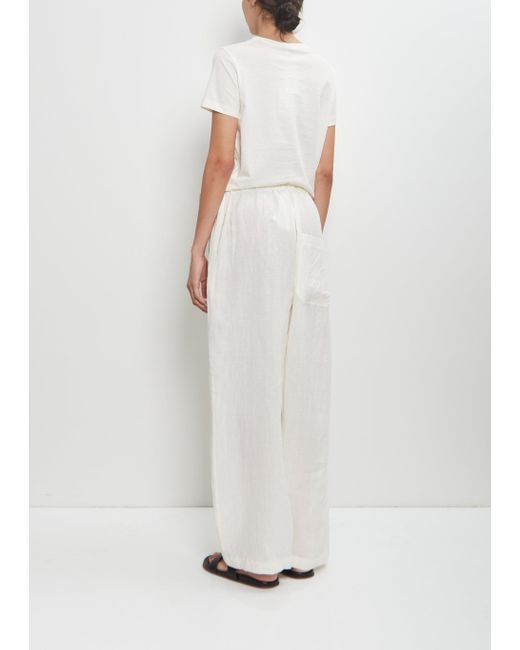 Sofie D'Hoore White Linen Pilar Low Crotch Pant