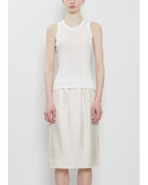 Loulou de Saison White Limba Fitted Cotton Tank Top