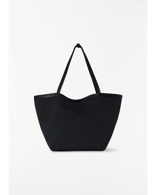 The Row Black Park Tote Three Canvas