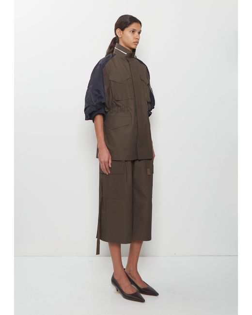 Sacai Black Cotton Weather Jacket