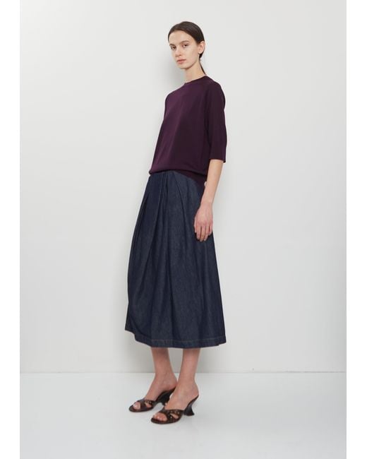 Dries Van Noten Blue Sonista Cotton Denim Skirt