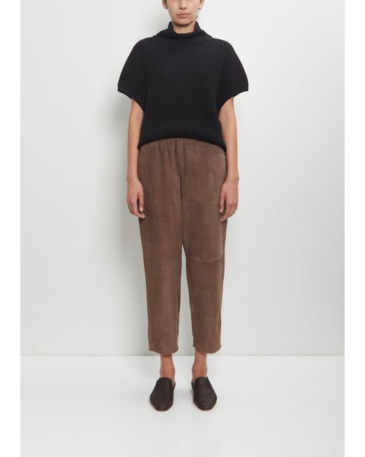 Dusan Multicolor Suede Leather Carrot Pants