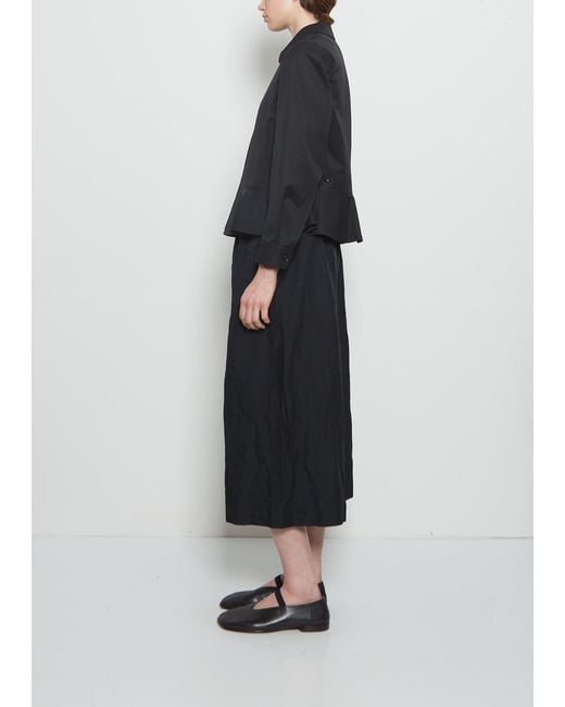 Comme des Garçons Black Wool Tech Peplum Zip Up