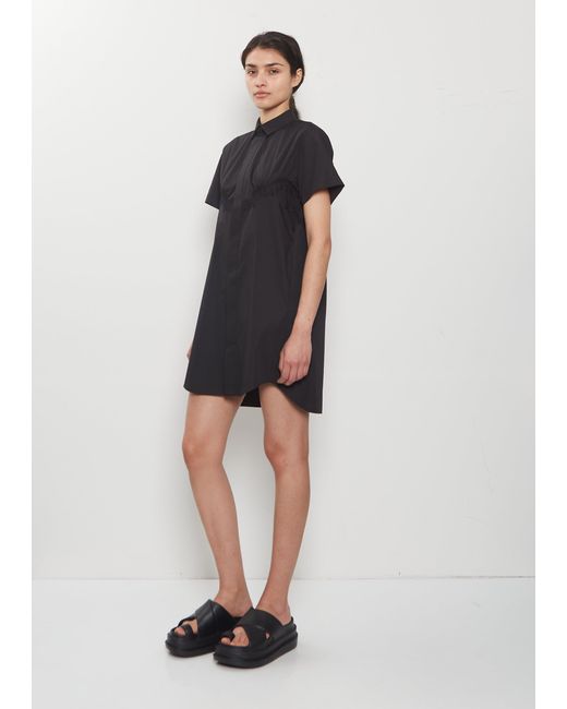 Sacai Black Lace Detail Poplin Dress