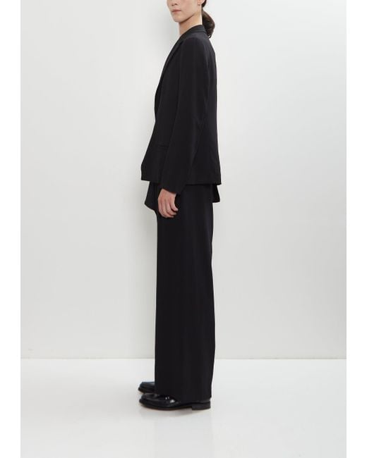 Y's Yohji Yamamoto Black Wool Twill Right Cloth Asymmetry Jacket