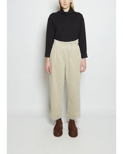 MHL by Margaret Howell White Cotton Corduroy Side Closure Trouser