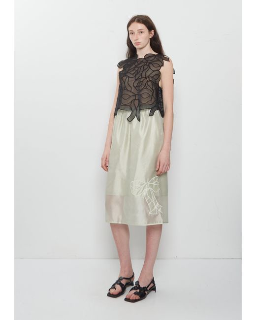 CECILIE BAHNSEN Black Baya Bow Embroidery Top
