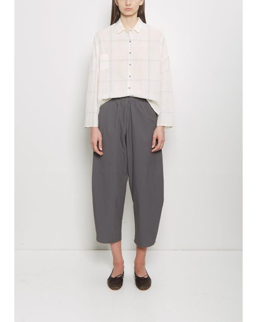 Apuntob Gray Cotton Gabardine Curved Pull On Pant