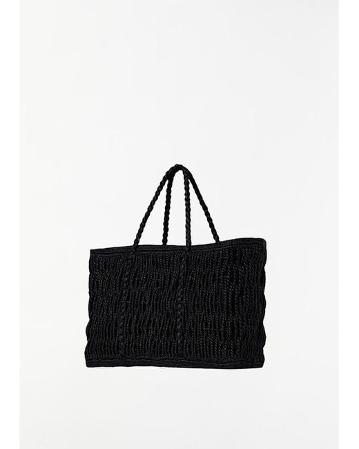 The Row Black Georgica Raffia Tote