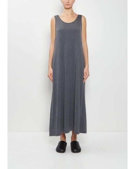 Auralee Blue Wool Jersey Tank Dress