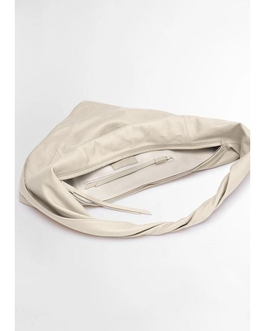 Lemaire White Leather Scarf Bag, Small
