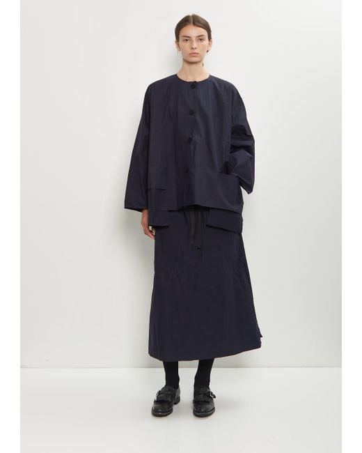 Scha Blue Button-down Volume Waxed Cotton 4b-oe Jacket