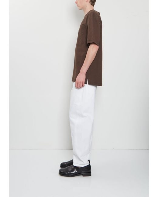 Lemaire Brown Boxy Cotton Linen T-shirt