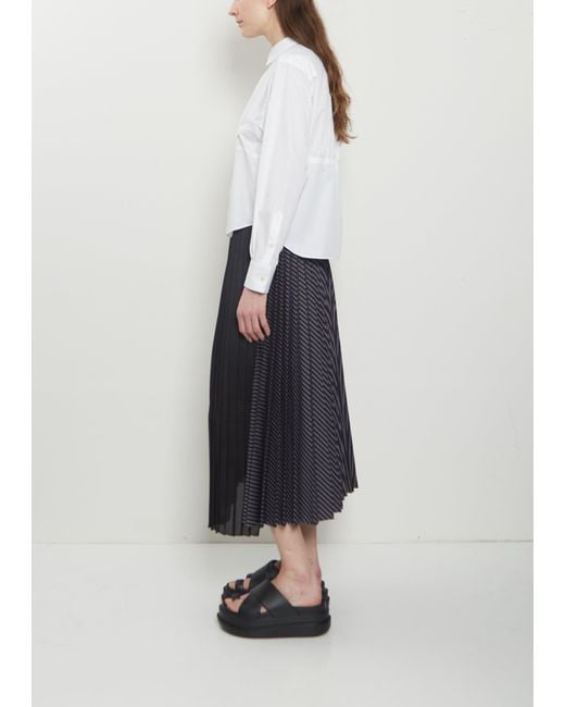 Sacai White Lace Detail Poplin Shirt