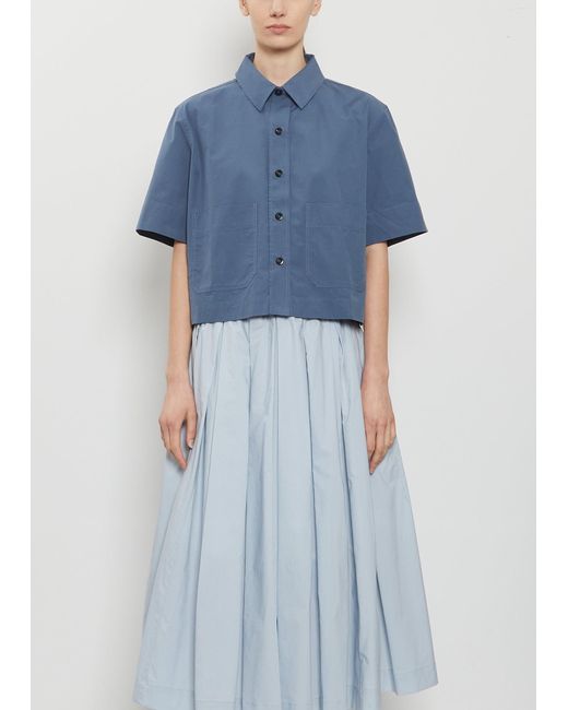 MHL by Margaret Howell Blue Cropped Uniform Cotton Shirt