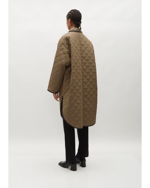 TOTEME Quilted Cocoon Coat in Natural | Lyst