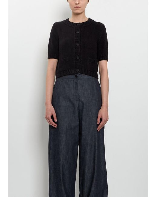 Wommelsdorff Black Luca Short Sleeve Cashmere Cardigan