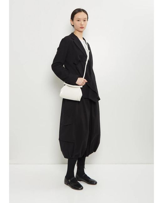 Y's Yohji Yamamoto White Leather Metal Clasp Shoulder Bag