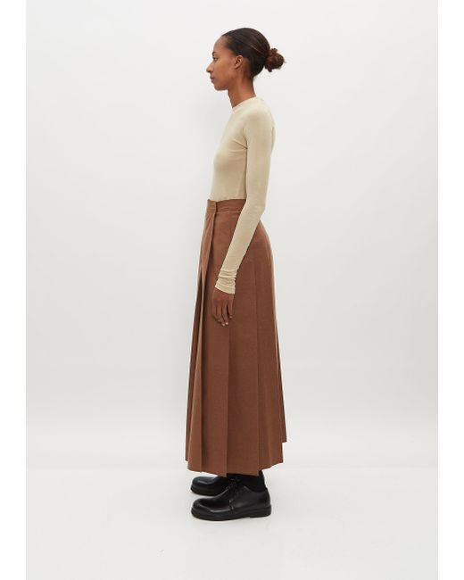AURALEE Super Filling Twill Pleated Skirt in White | Lyst