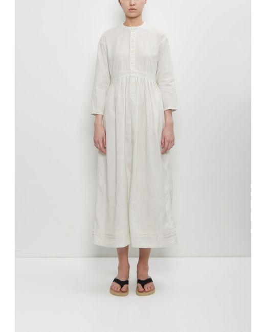 Visvim White Wool Linen Lancaster Woven Dress