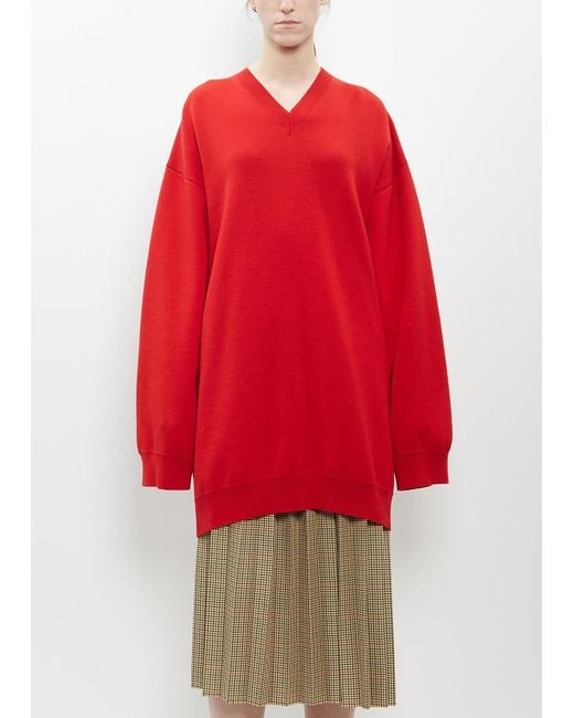 Marie Adam-Leenaerdt Red Wool Sweater Dress