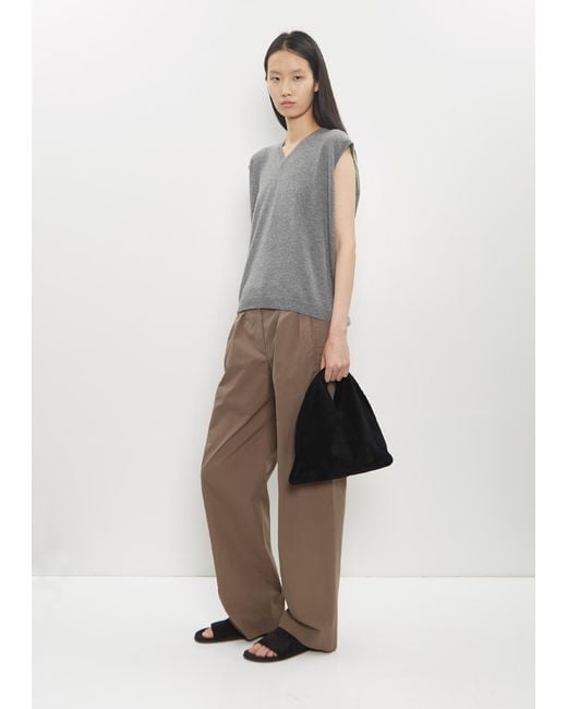The Row Black Small Suede Bindle