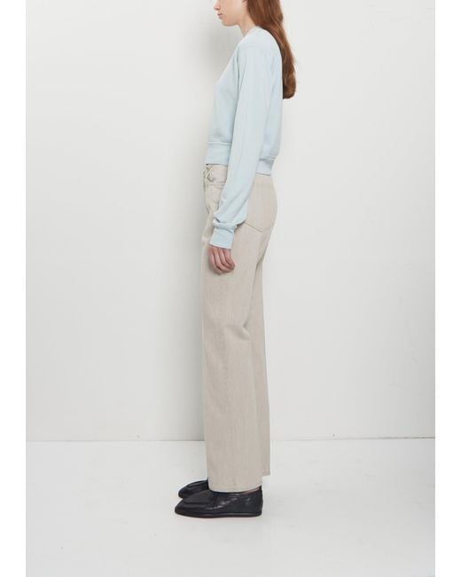 Auralee White Faded Hard Twist Denim 5-pocket Pants