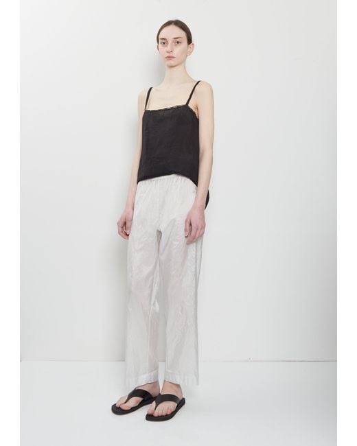 Dosa White Silk Habutai Pajama Pants