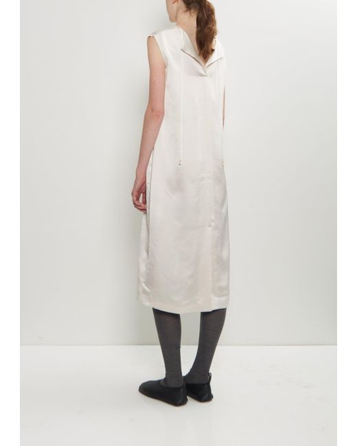 Carven White Satin Shift Dress