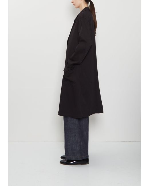 Y's Yohji Yamamoto Black Asymmetric Long Cotton Jacket