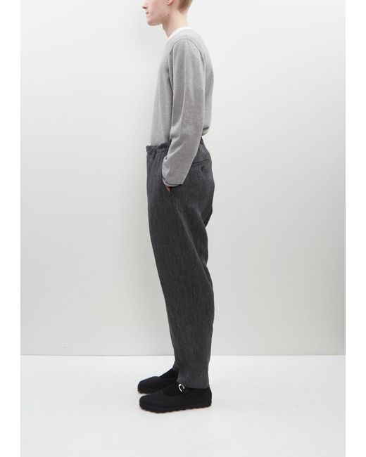 Yohji Yamamoto Gray Linen Flat Front Trouser