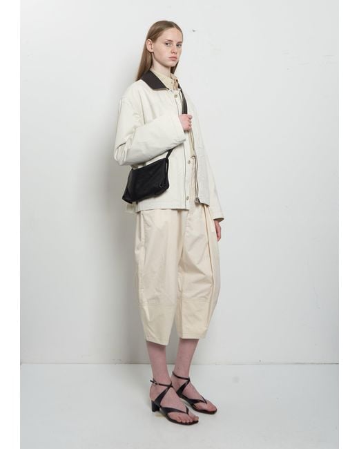 Guidi White Leather Crossbody Bag, Small