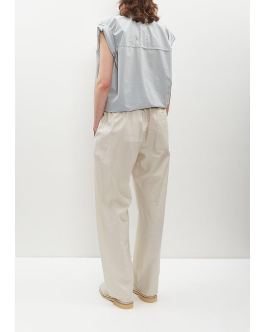 Lemaire White Cotton Silk Relaxed Pants