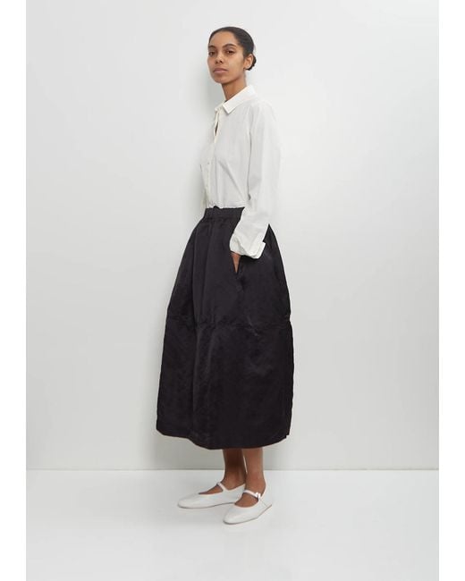 Casey Casey White Linen Blend Satin Puffy Skirt