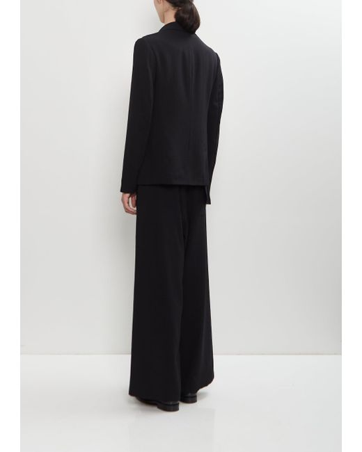 Y's Yohji Yamamoto Black Wool Twill Right Cloth Asymmetry Jacket