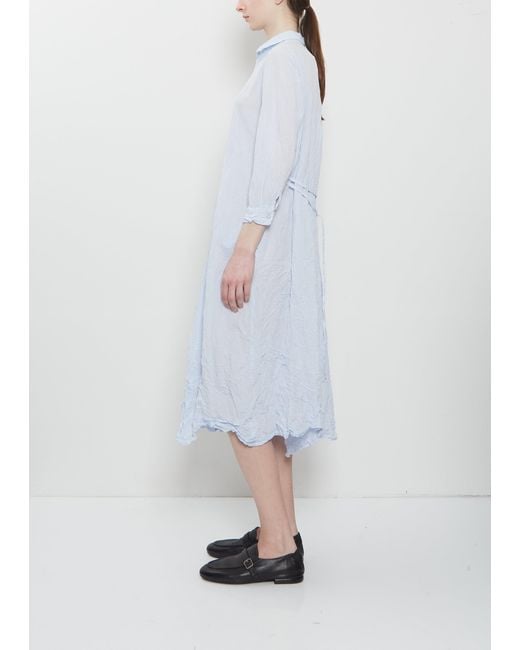 Pas De Calais White Washed Cotton Crinkle Dress