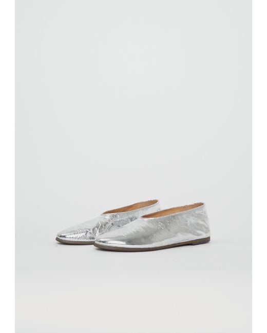 Marsèll White Coltellaccio Foil Ballerina Flats