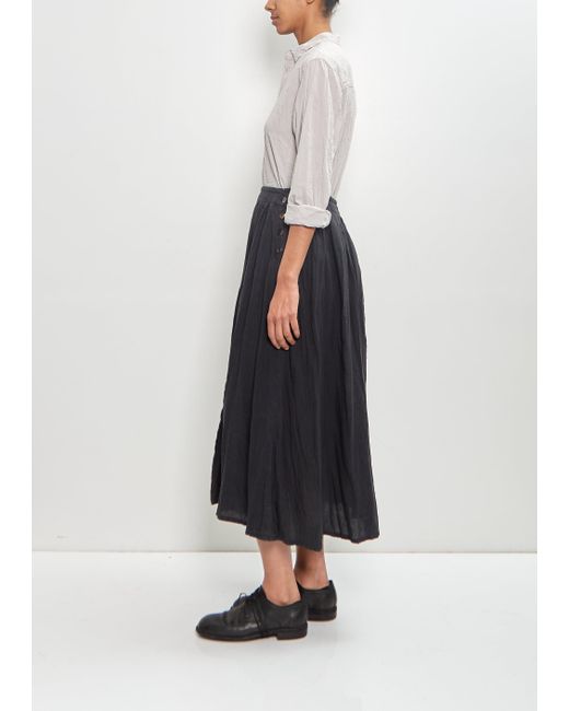 Pas De Calais White French Linen Box Pleat Skirt